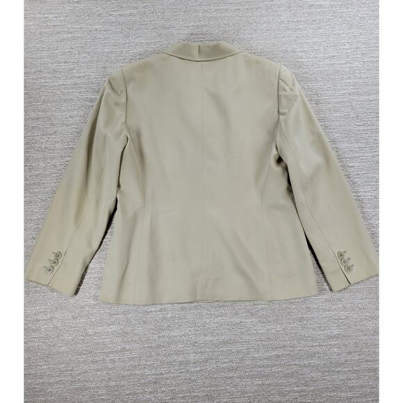 VTG AKA Eddie Bauer Silk Blend Jacket Womens 10 Cream Tan Lined Preppy Academia - Picture 11 of 14